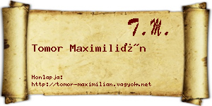 Tomor Maximilián névjegykártya
